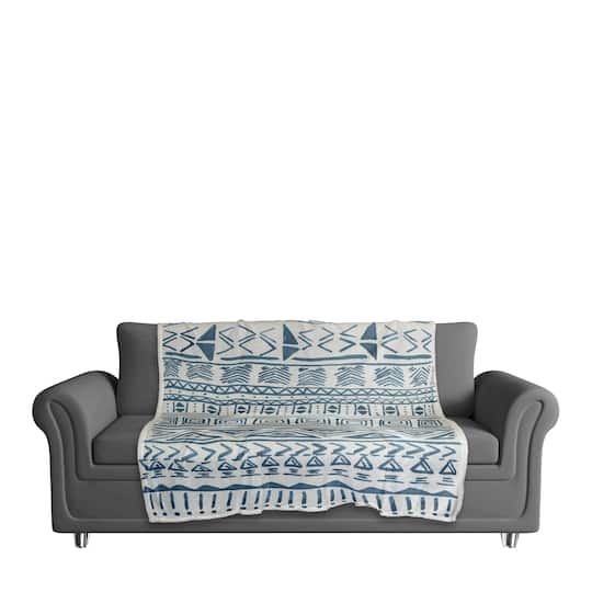 Blue Aztec 50" x 60" Coral Fleece Blanket